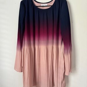 Dip-Dye Long Sleeve Dress